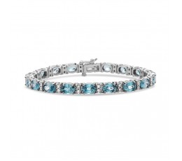 Blue Zircon & Diamond Bracelet