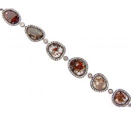 Rose Cut Slice Fancy Color Diamond Bracelet Rose Cut Slice Fancy Color Diamond Bracelet