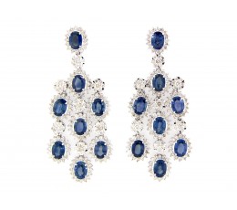 Sapphire & Diamond Chandelier Earring