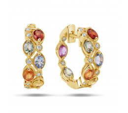 Rainbow Sapphire & Diamond Earring