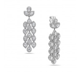 Diamond 3 Row Chandelier Earring
