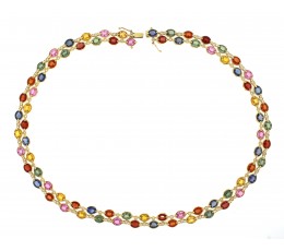 Multi-Color Sapphire & Diamond Necklace