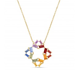 Rainbow Sapphire Pendant Necklace