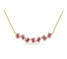 Ruby & Diamond Pivoting Necklace