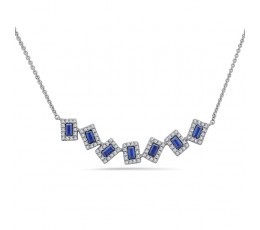 Sapphire & Diamond Pivoting Necklace