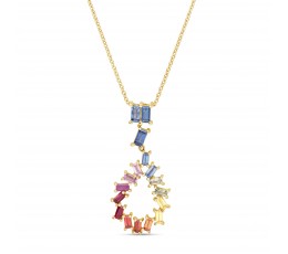 Rainbow Sapphire Pendant Necklace