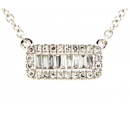 Diamond Rectangle Pendant Necklace