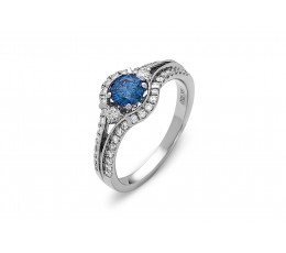 Blue Diamond Center Ring