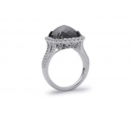 Rose Cut Black Diamond Ring