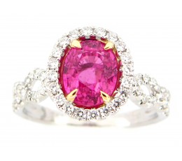 Pink Sapphire & Diamond Ring