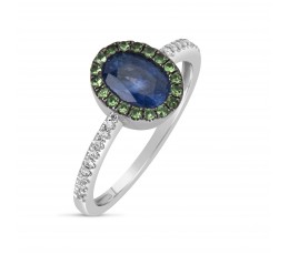 Sapphire & Tsavorite Ring
