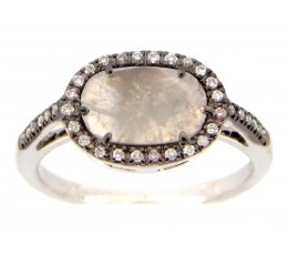 Gray Diamond Slice Ring