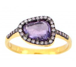 Purple Sapphire Slice Ring