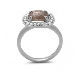 Rose Cut Gray Diamond Ring
