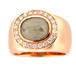 Gray-Green Rose Cut Diamond Ring