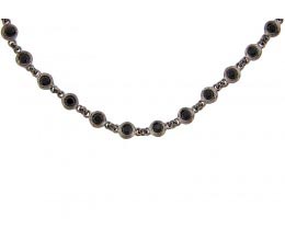Black Spinel Sterling Silver 40 Chain