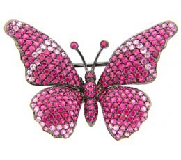 Pink Sapphire Butterfly Broach