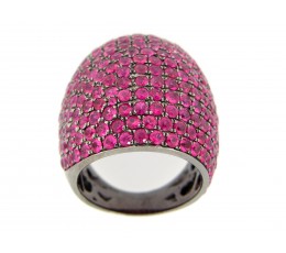 Pink Sapphire Pave Dome Ring